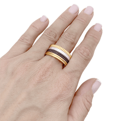 Bague Bandeau BOUCHERON "Quatre Classique Large" en or jaune, or blanc et or rose - Castafiore