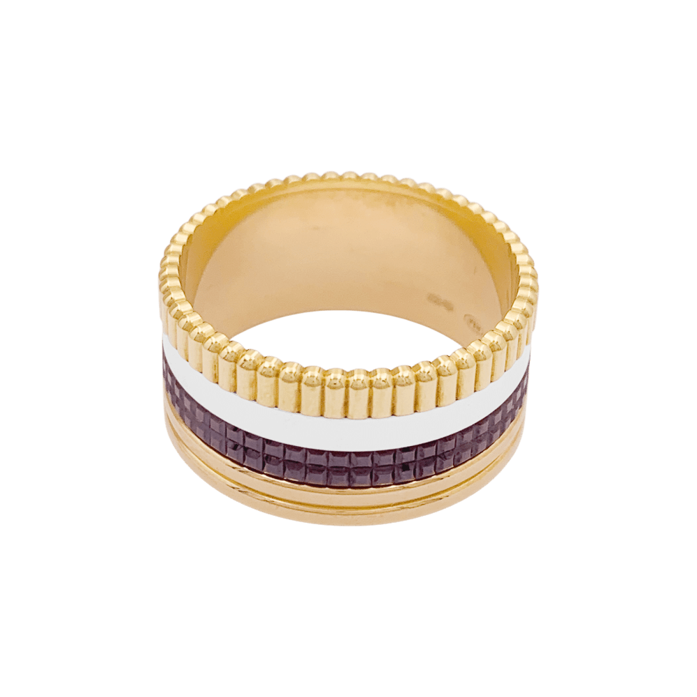 Bague Bandeau BOUCHERON "Quatre Classique Large" en or jaune, or blanc et or rose - Castafiore