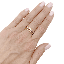 Bague Bandeau BOUCHERON "Quatre Classique Small" en or jaune, or blanc et or rose - Castafiore