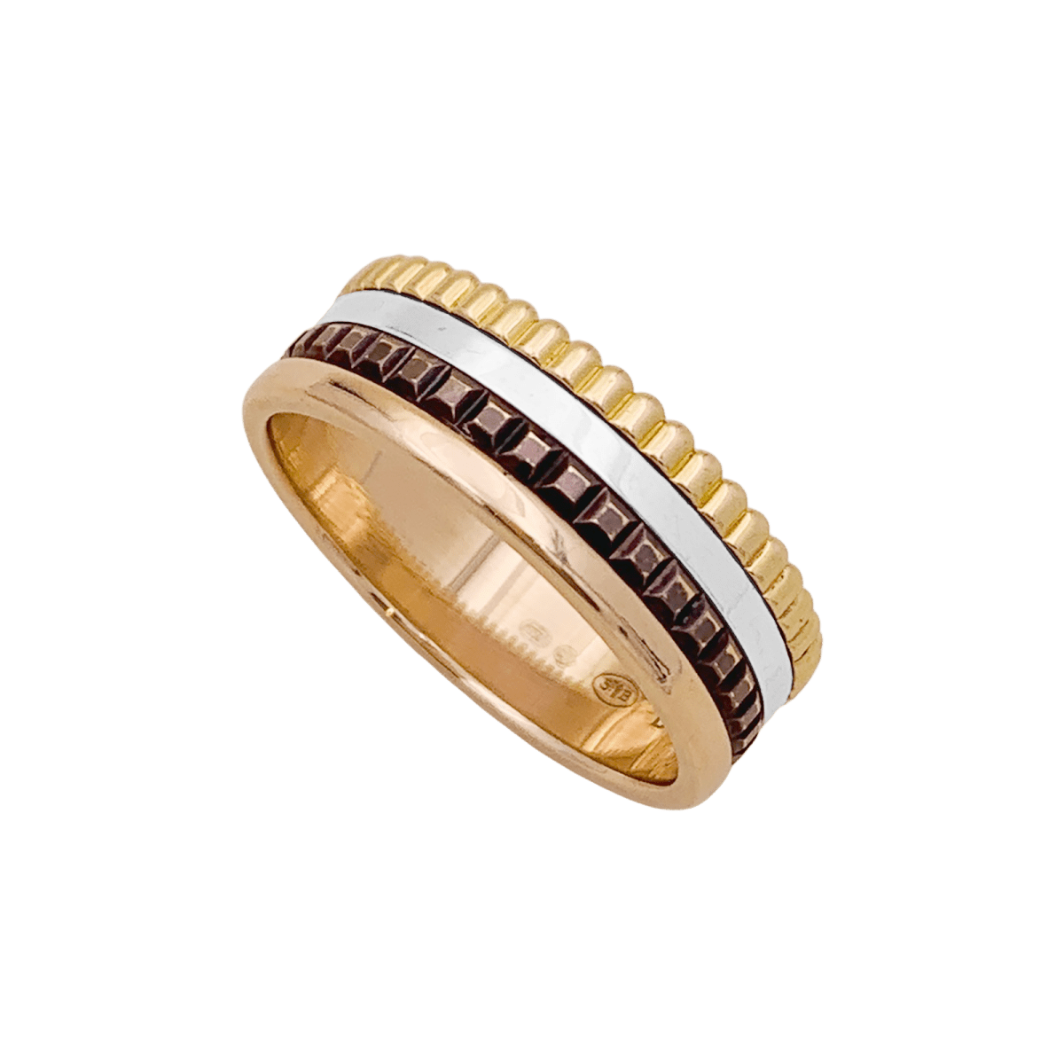 Bague Bandeau BOUCHERON "Quatre Classique Small" en or jaune, or blanc et or rose - Castafiore