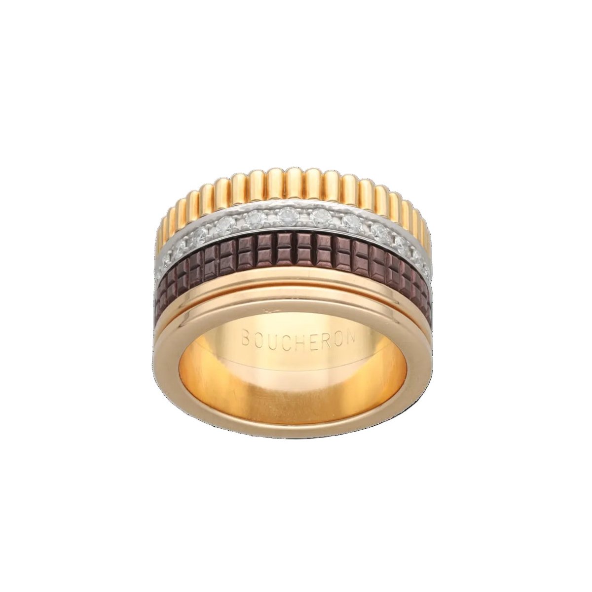 Ring Boucheron - Quatre Large Model - 18k yellow gold - diamonds - Size 51