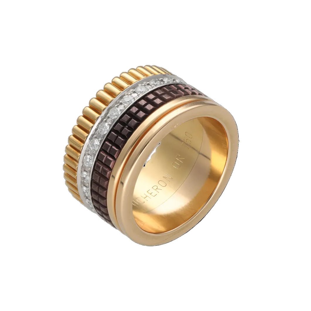 Ring Boucheron - Quatre Large Model - 18k yellow gold - diamonds - Size 51