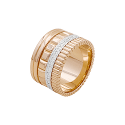 Bague Bandeau BOUCHERON "Quatre Radiant Édition" en or blanc, or rose et diamants - Castafiore