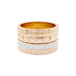 Bague Bandeau BOUCHERON "Quatre Radiant Édition" en or blanc, or rose et diamants - Castafiore