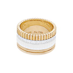 Bague Bandeau BOUCHERON "Quatre White Edition" en or jaune, or blanc, or rose, céramique et diamants - Castafiore