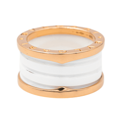 Bague Bandeau BULGARI "B.Zéero1" en or rose et céramique - Castafiore
