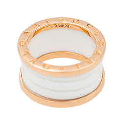 Bague Bandeau BULGARI "B.Zéero1" en or rose et céramique - Castafiore