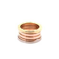 Bague Bandeau BULGARI "B.zero1" en or jaune, or blanc et or rose - Castafiore