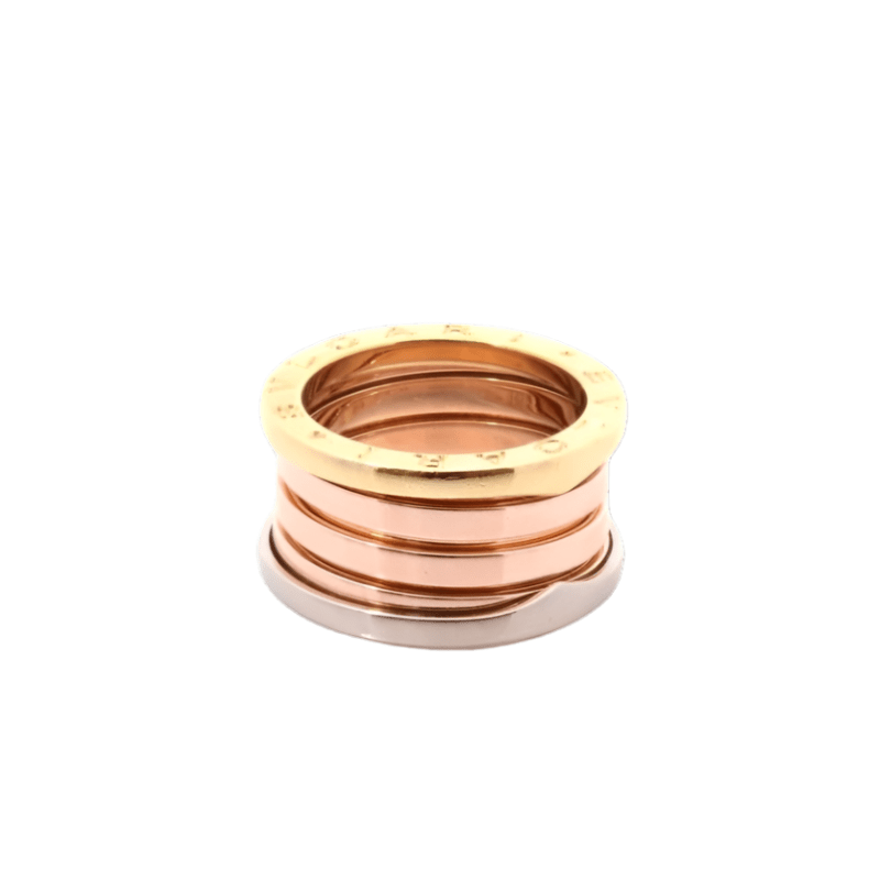 Bague Bandeau BULGARI "B.zero1" en or jaune, or blanc et or rose - Castafiore