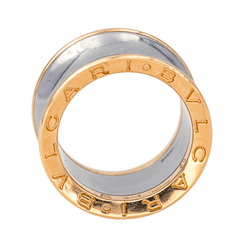 Bague Bandeau BULGARI "B.ZERO1" en or rose et acier - Castafiore