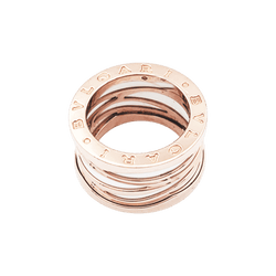 Ring Bulgari "B.Zero1 Zaha Hadid" in rose gold and ceramic white.