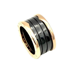 Bague Bandeau BULGARI "B.Zéro1" en or rose et céramique - Castafiore