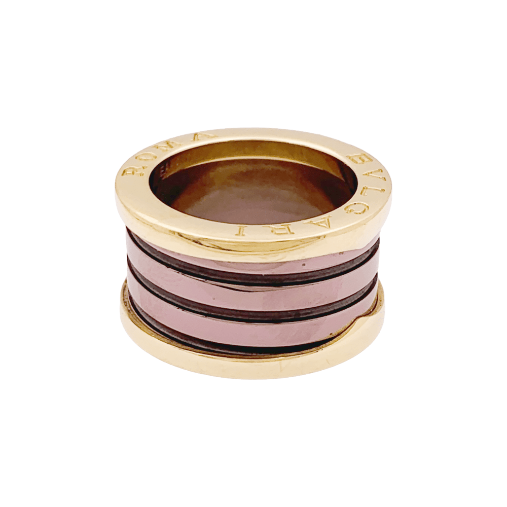 Bague Bandeau BULGARI "B.zero1" en or rose et cermet - Castafiore