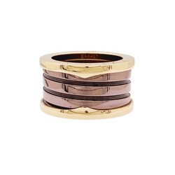 Bague Bandeau BULGARI "B.zero1" en or rose et cermet - Castafiore