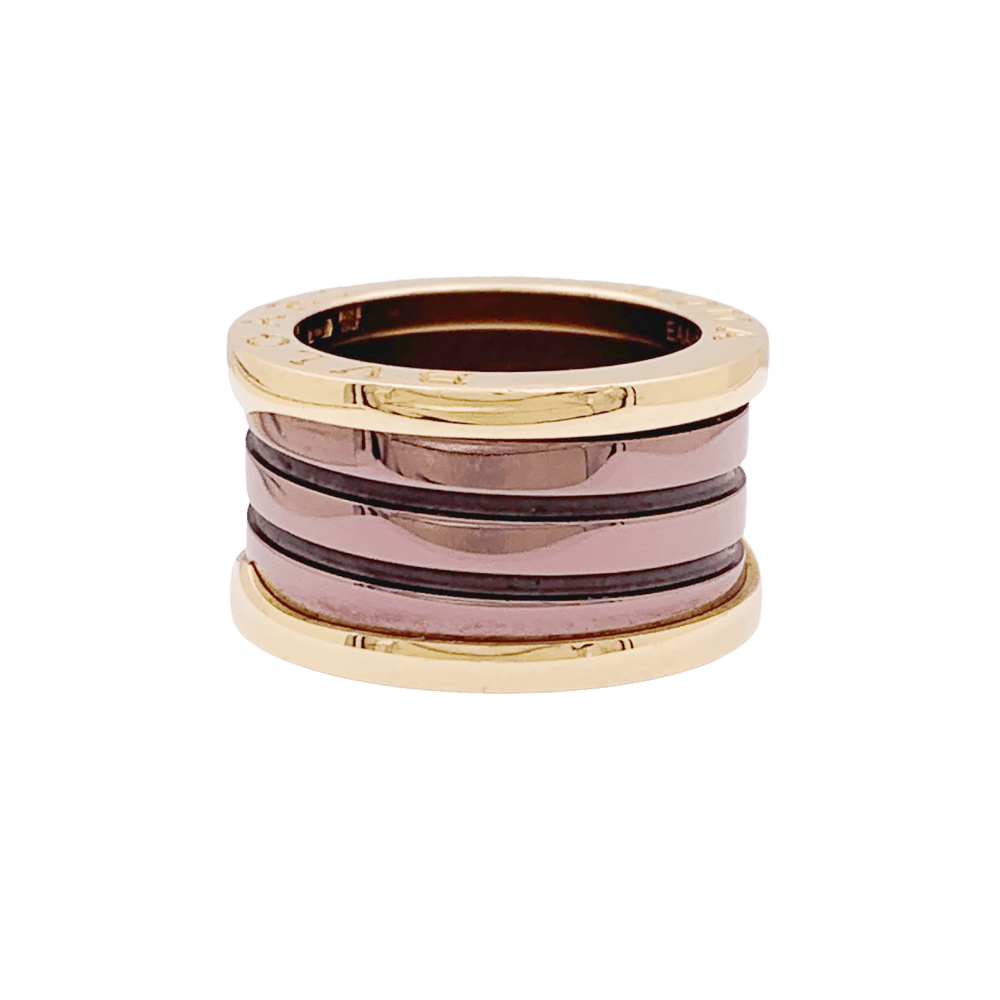 Bague Bandeau BULGARI "B.zero1" en or rose et cermet - Castafiore