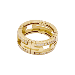 Bague Bandeau BULGARI "Parentesi" en or jaune et diamants - Castafiore