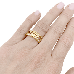 Bague Bandeau BULGARI "Parentesi" en or jaune et diamants - Castafiore