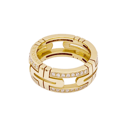 Bague Bandeau BULGARI "Parentesi" en or jaune et diamants - Castafiore