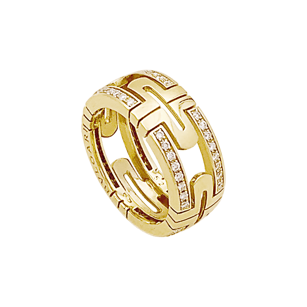 Bague Bandeau BULGARI "Parentesi" en or jaune et diamants - Castafiore