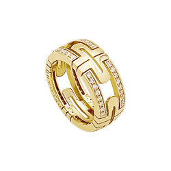 Bague Bandeau BULGARI "Parentesi" en or jaune et diamants - Castafiore