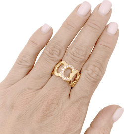 Bague Bandeau CARTIER "C de Cartier" en or jaune et diamants - Castafiore