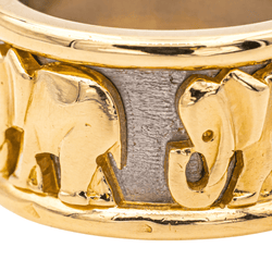 Bague Bandeau CARTIER "Éléphant" en or jaune et or blanc - Castafiore