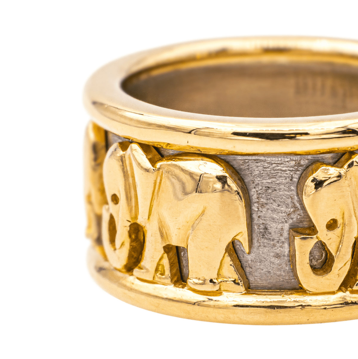 Bague Bandeau CARTIER "Éléphant" en or jaune et or blanc - Castafiore
