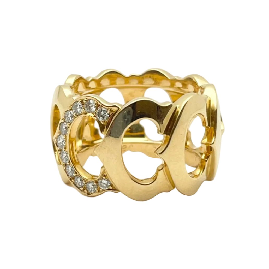 Bague Bandeau CARTIER en or jaune et diamants - Castafiore