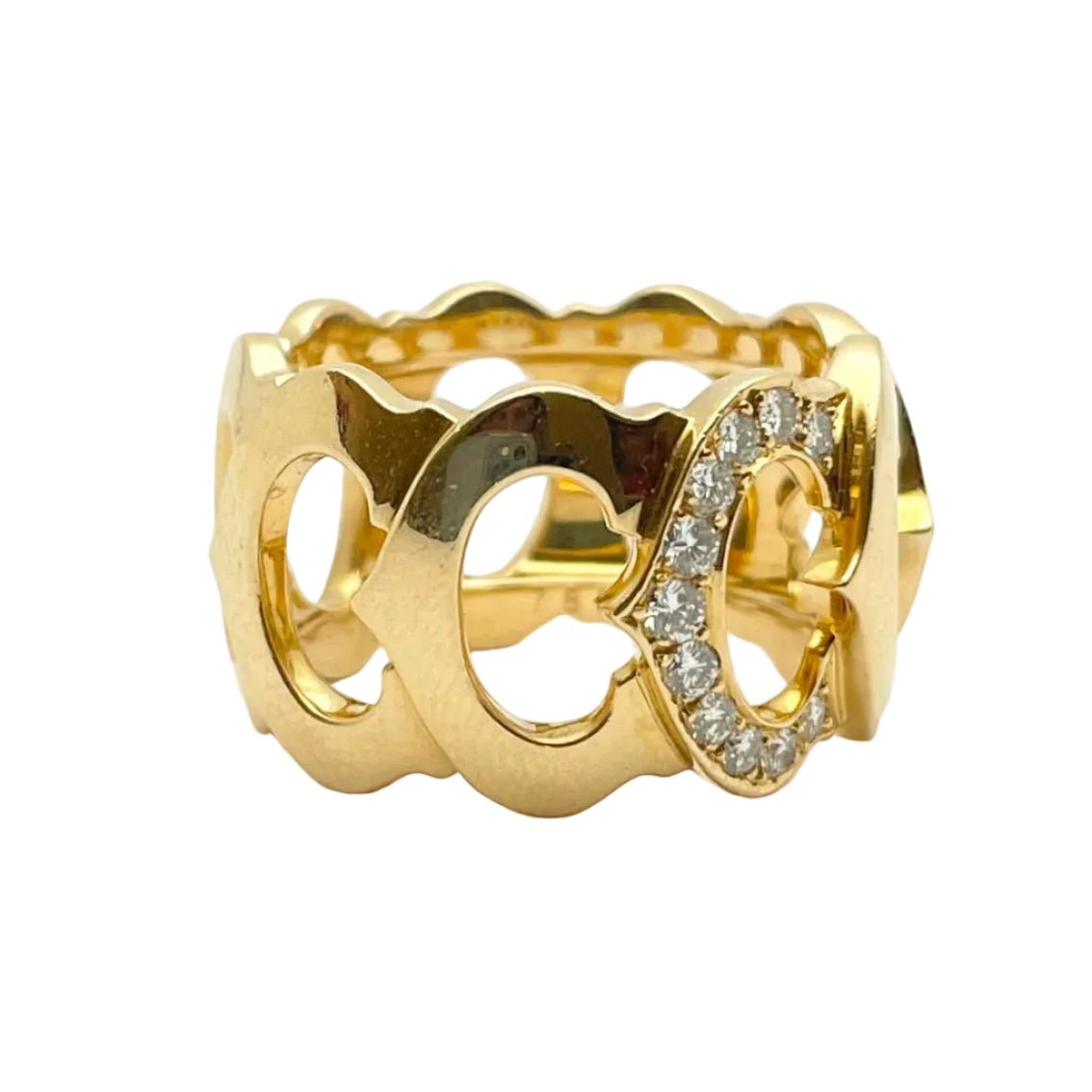 Bague Bandeau CARTIER en or jaune et diamants - Castafiore