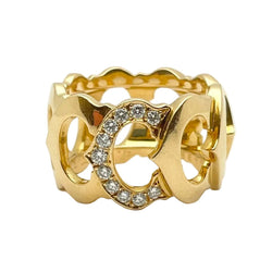 Bague Bandeau CARTIER en or jaune et diamants - Castafiore
