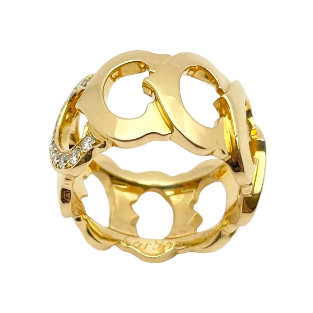 Bague Bandeau CARTIER en or jaune et diamants - Castafiore