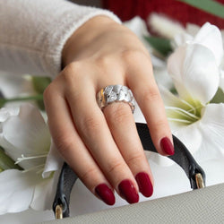 Bague Bandeau CARTIER "La Dona XL" en or blanc et diamants - Castafiore