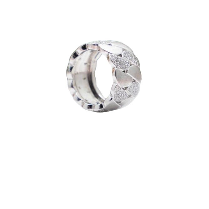 Bague Bandeau CARTIER "La Dona XL" en or blanc et diamants - Castafiore