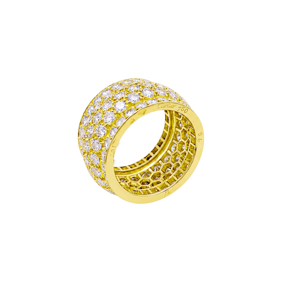 Bague Bandeau CARTIER "Nigéria" en or jaune et diamants - Castafiore