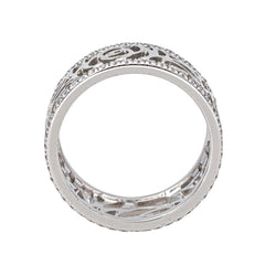 Bague Bandeau CHANEL "Camélia" en or blanc et diamants - Castafiore