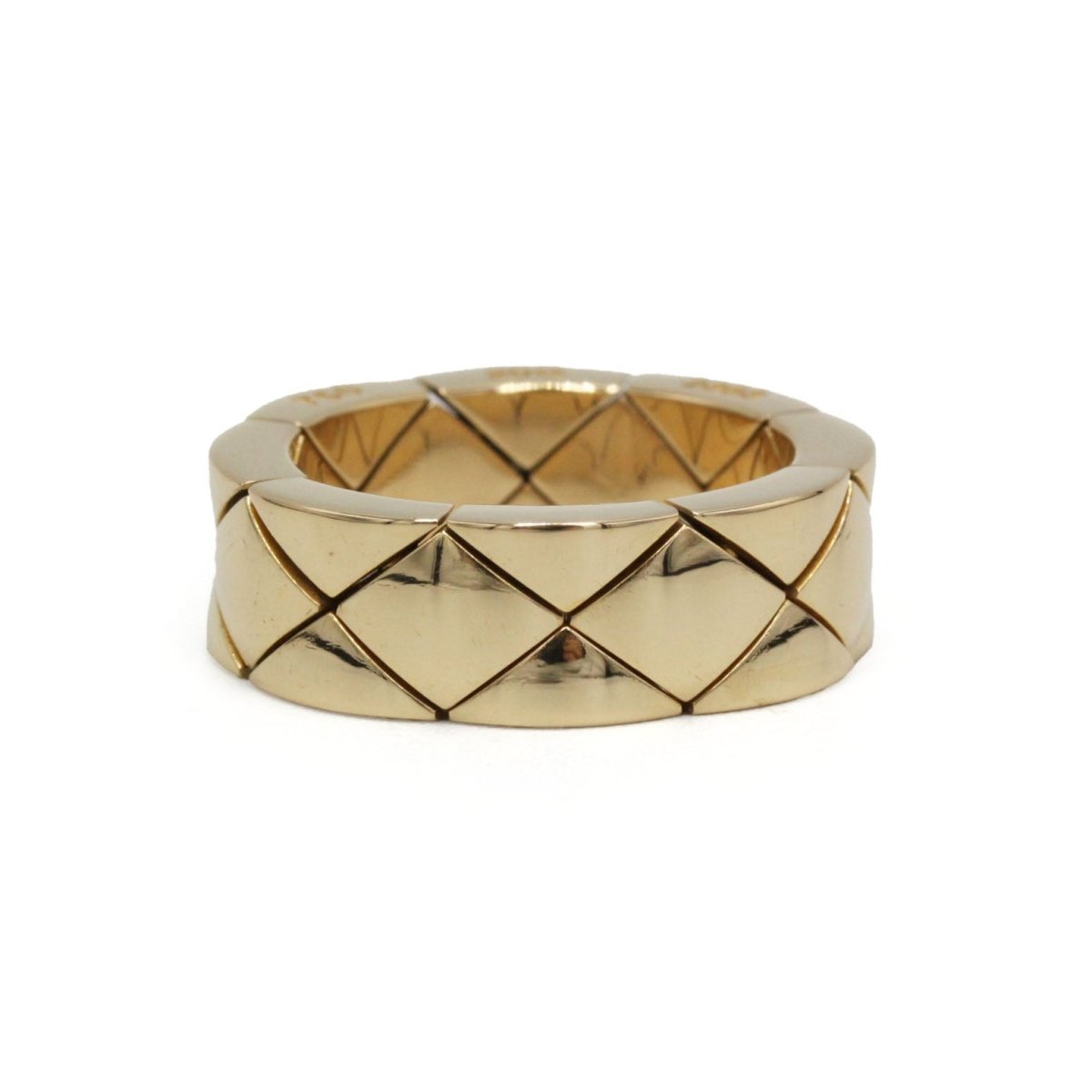 Bague Bandeau CHANEL "Matelassée" en or jaune - Castafiore