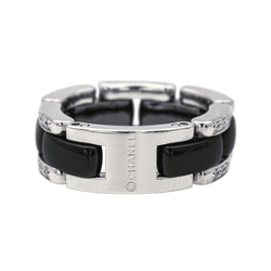 Bague Bandeau CHANEL "Ultra" en or blanc, céramique et diamants - Castafiore