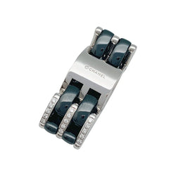 Bague Bandeau CHANEL "Ultra" en or blanc, céramique noire et diamants - Castafiore