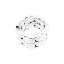 Ring Chanel "Ultra", ceramic white and white gold.