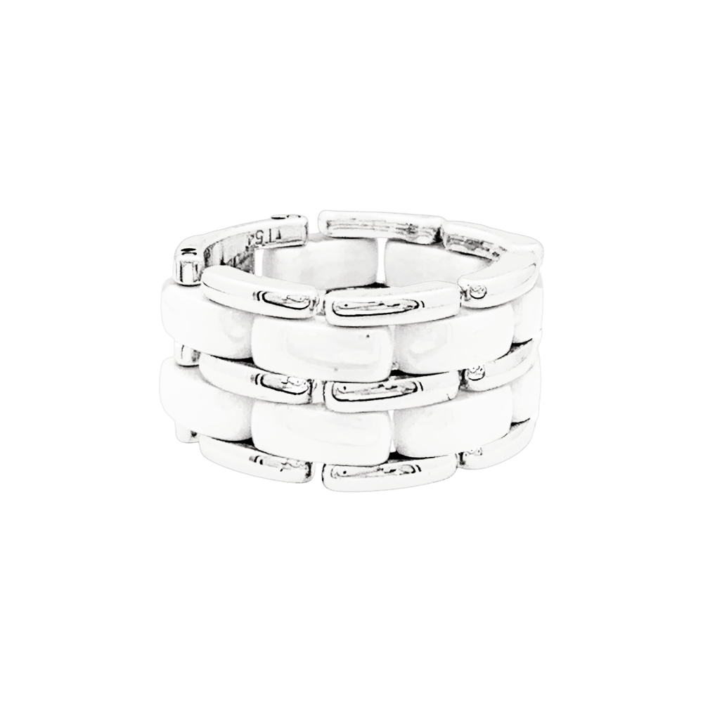 Ring Chanel "Ultra", ceramic white and white gold.