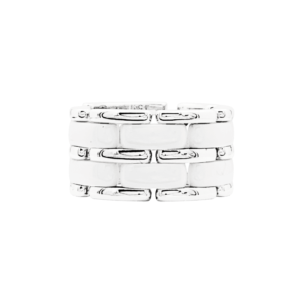 Ring Chanel "Ultra", ceramic white and white gold.