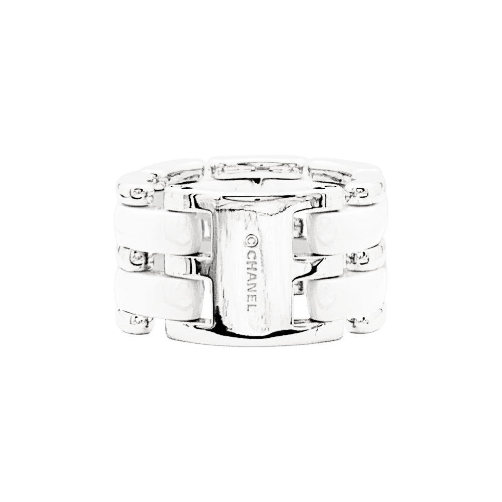 Ring Chanel "Ultra", ceramic white and white gold.