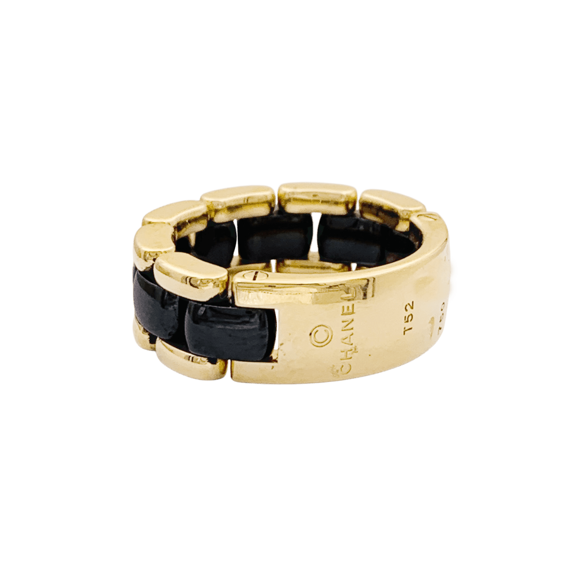 Bague Bandeau CHANEL "Ultra" or jaune et céramique - Castafiore