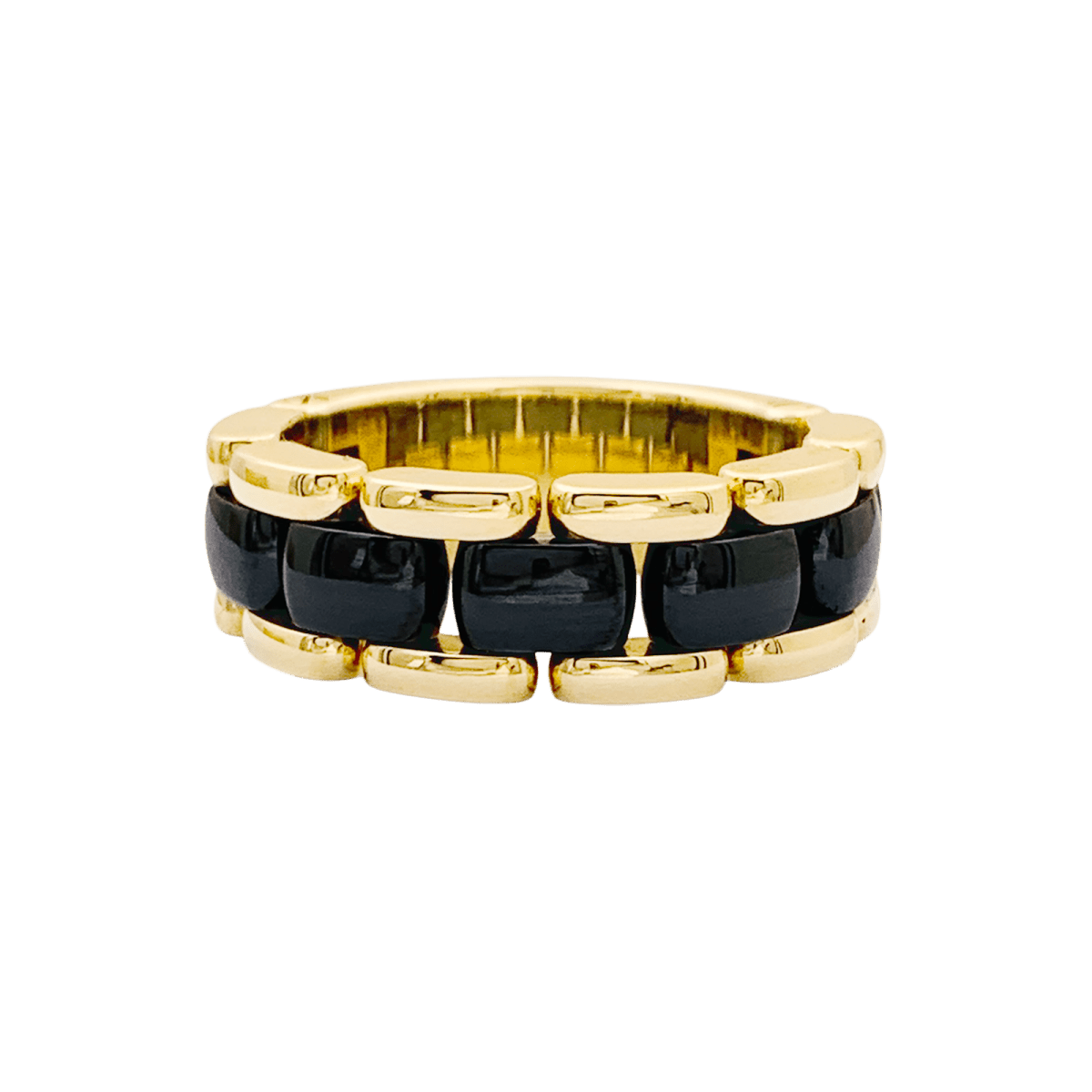 Bague Bandeau CHANEL "Ultra" or jaune et céramique - Castafiore