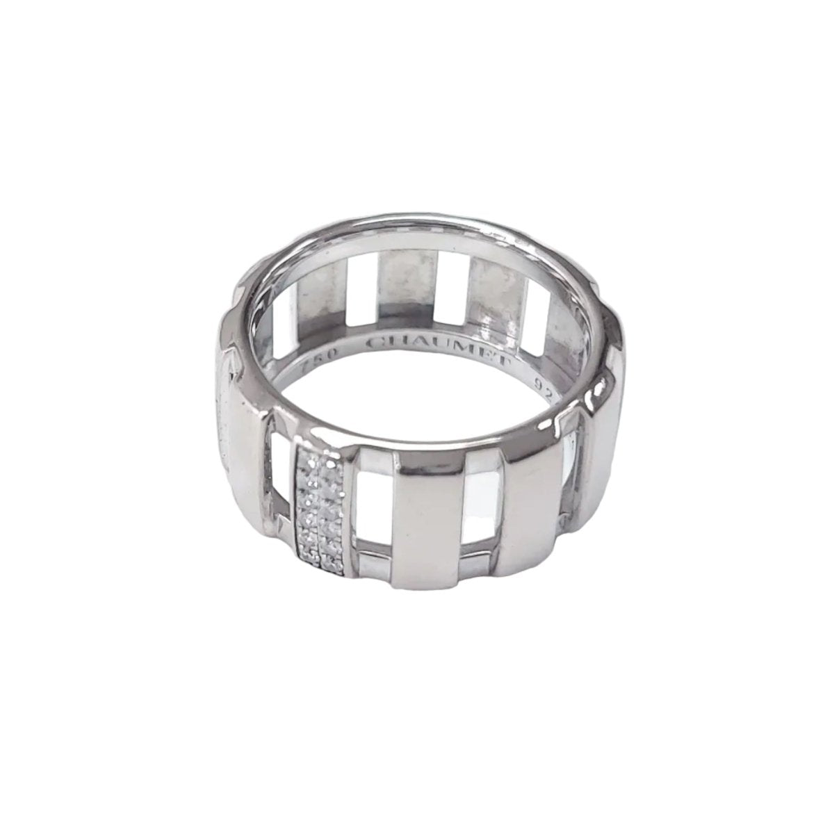 Bague Bandeau CHAUMET "Class One" en or blanc et diamants - Castafiore