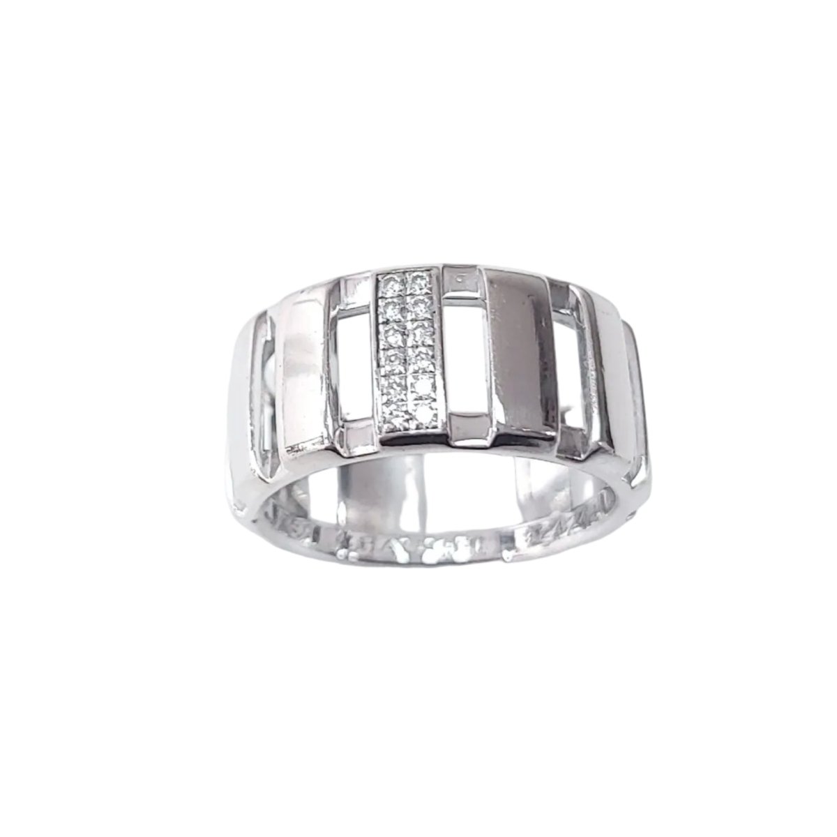 Bague Bandeau CHAUMET "Class One" en or blanc et diamants - Castafiore