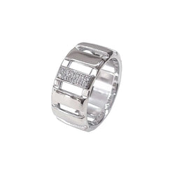 Bague Bandeau CHAUMET "Class One" en or blanc et diamants - Castafiore