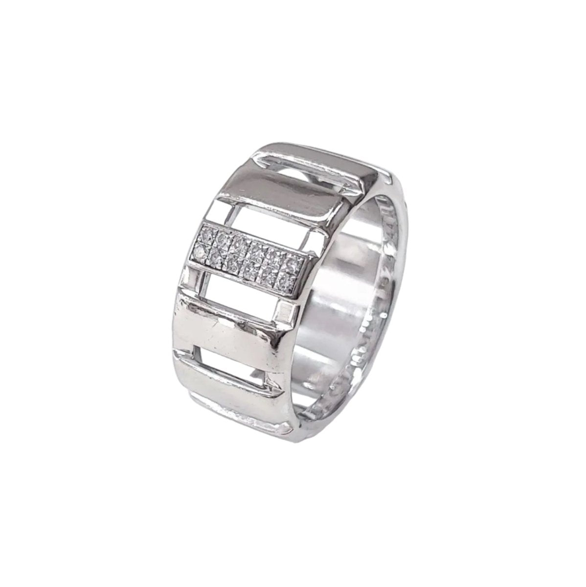 Bague Bandeau CHAUMET "Class One" en or blanc et diamants - Castafiore
