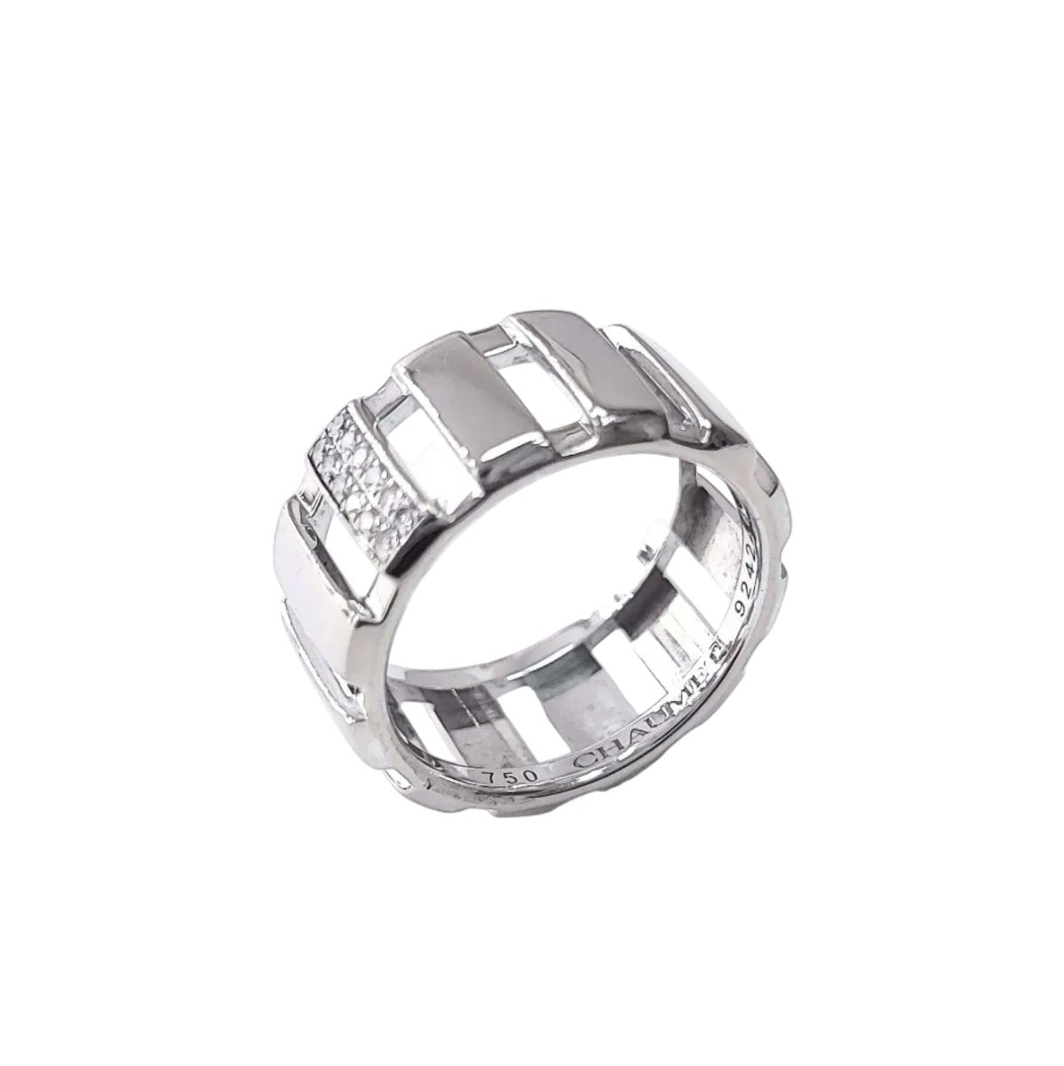 Bague Bandeau CHAUMET "Class One" en or blanc et diamants - Castafiore