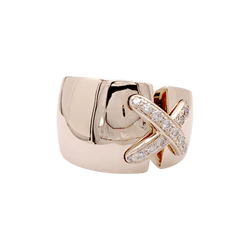 Bague Bandeau CHAUMET "Liens Asymétriques" en or rose et diamants - Castafiore